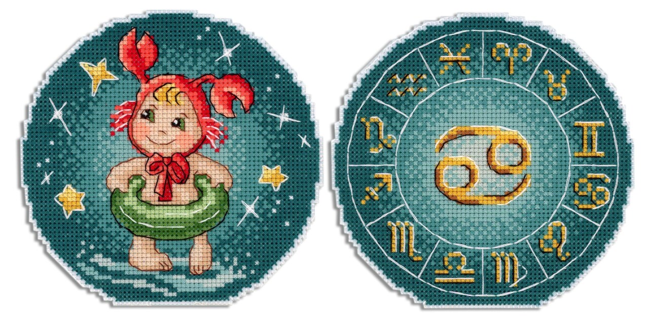 Zodiac Signs. Cancer SR-696 Plastic Canvas Counted Cross Stitch Kit